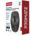 Promate Flixi Triple Mode Wireless Mouse with Bluetooth 5.1, Dual 2.4GHz USB-A & USB-C Dongles, 800/1200/1600 DPI, Silent Clicks, 500mAh Battery, 7-Color LED, Type-C Charging, 10m Range - Black